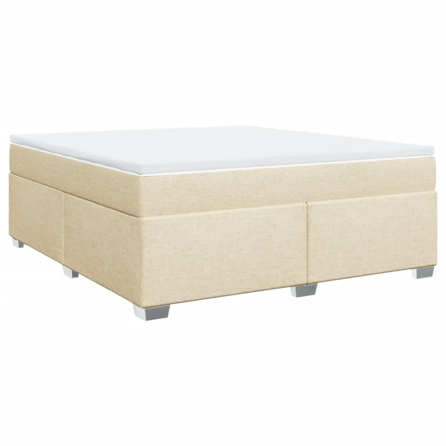 Sommier à lattes de lit avec matelas Crème 180x200 cm Tissu - 2