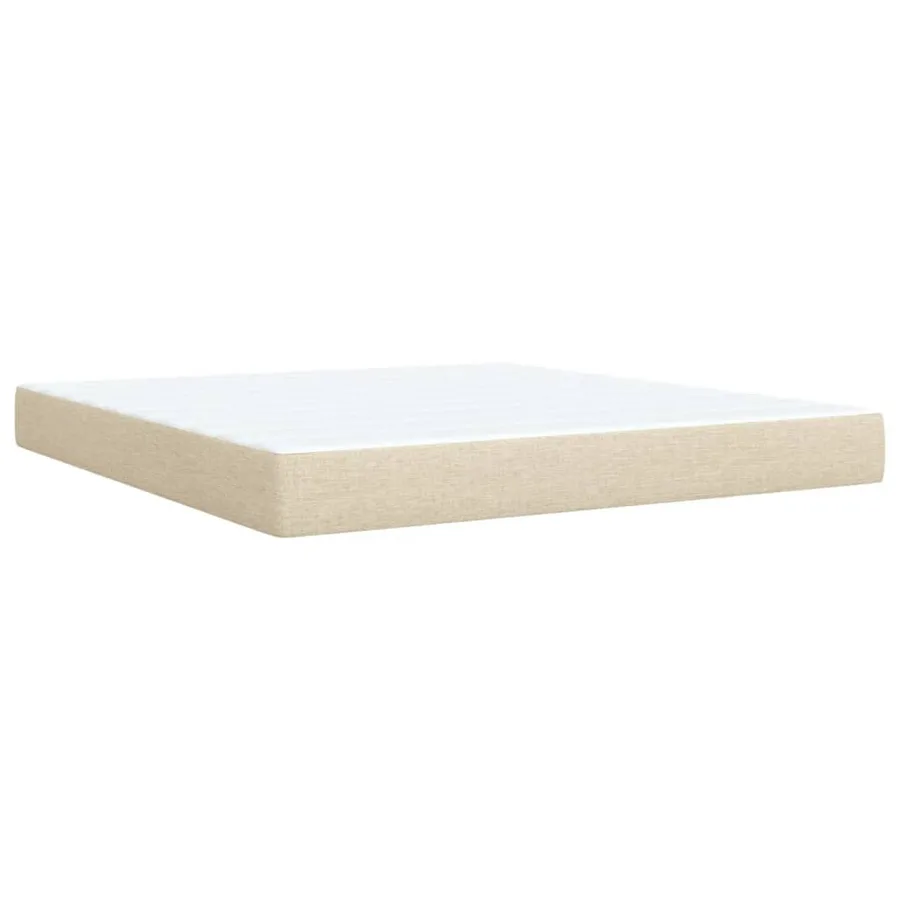 Sommier à lattes de lit avec matelas Crème 180x200 cm Tissu - 6