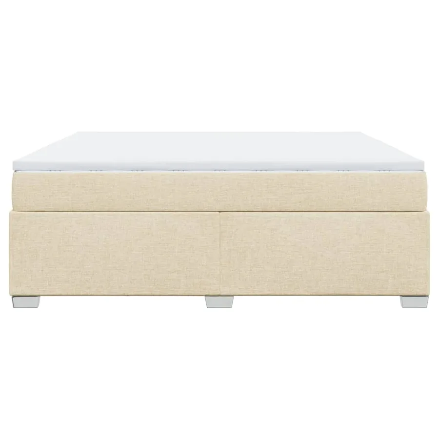 Sommier à lattes de lit avec matelas Crème 180x200 cm Tissu - 8
