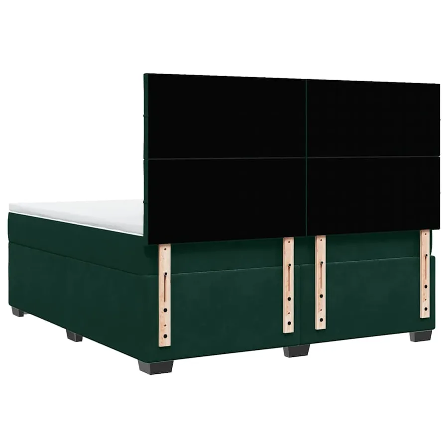 Sommier à lattes de lit et matelas Vert foncé 180x200cm Velours - 10