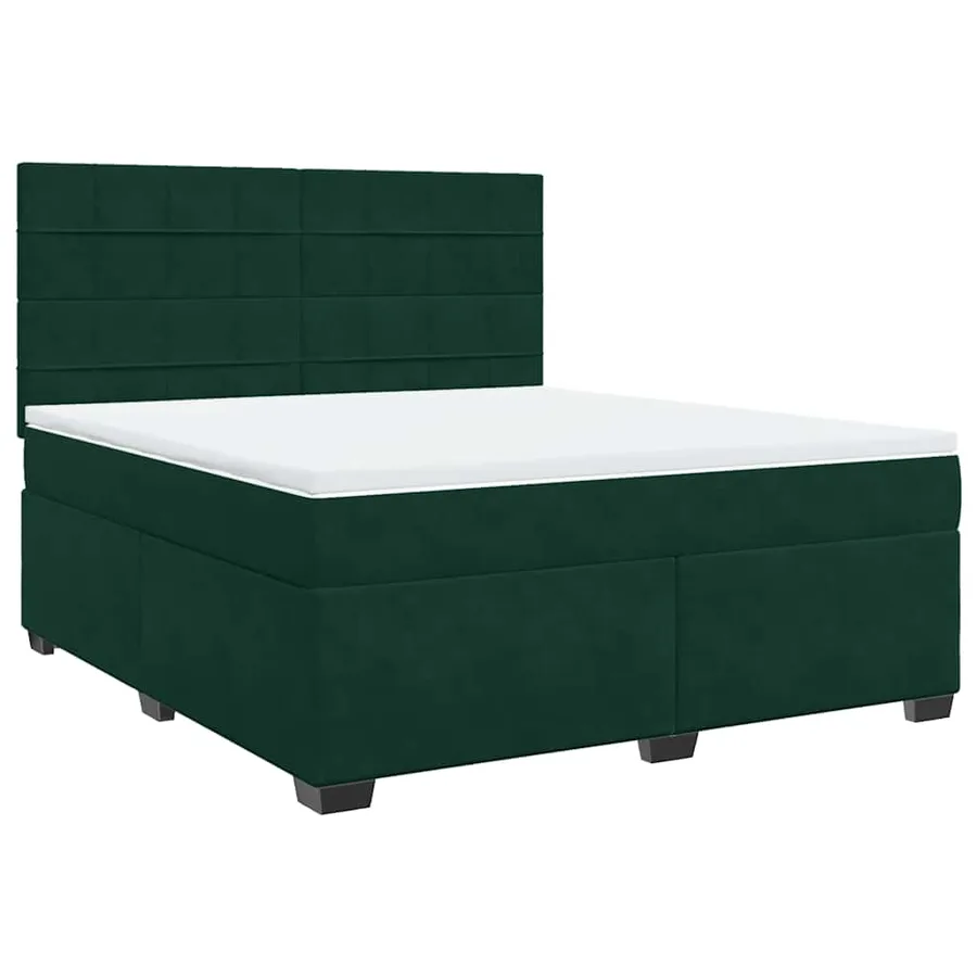 Sommier à lattes de lit et matelas Vert foncé 180x200cm Velours - 2