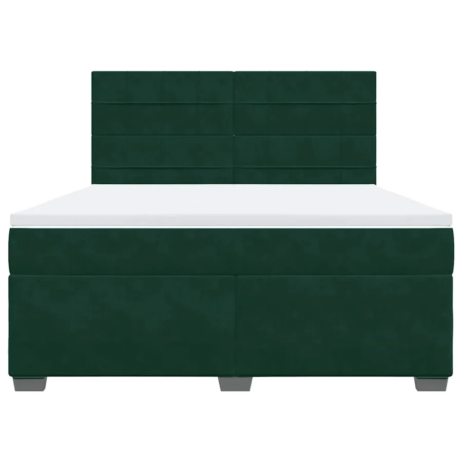 Sommier à lattes de lit et matelas Vert foncé 180x200cm Velours - 4