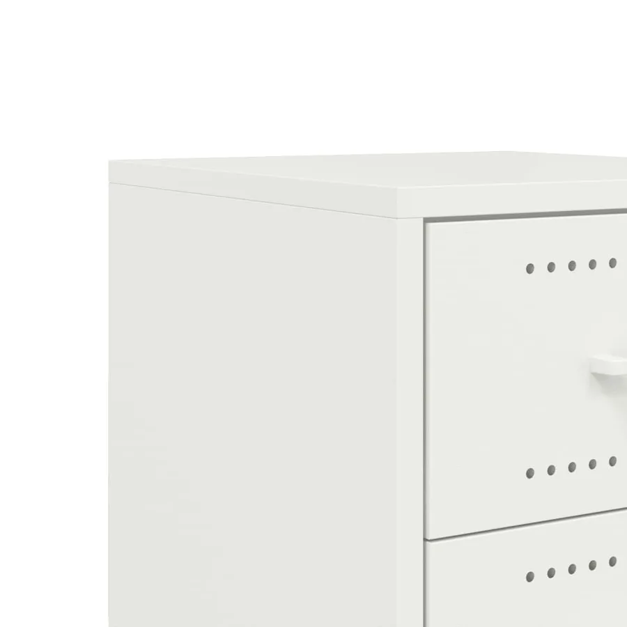 Table de chevet blanc 36x39x59 cm acier - 10