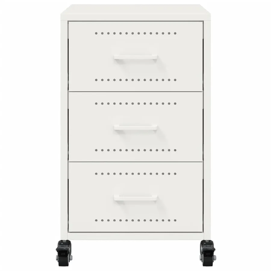 Table de chevet blanc 36x39x59 cm acier - 6