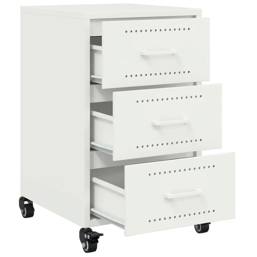 Table de chevet blanc 36x39x59 cm acier - 9