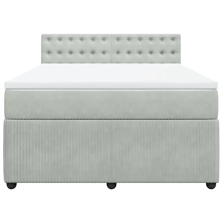 Sommier à lattes de lit et matelas Gris clair 140x190cm Velours - 4