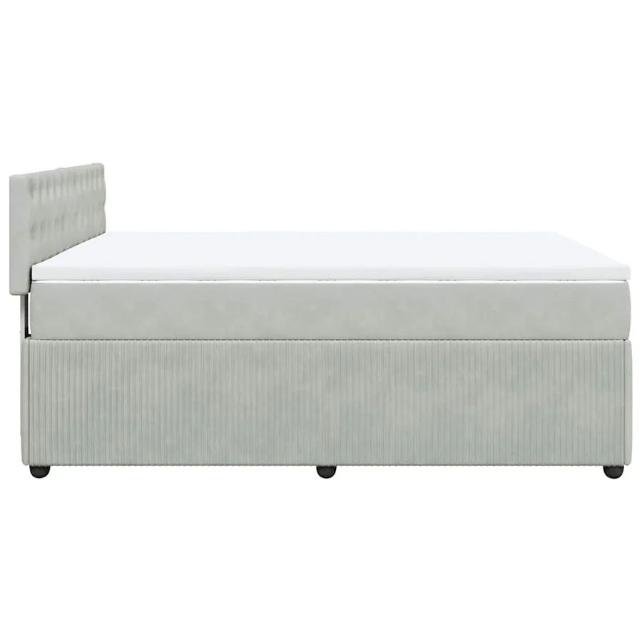 Sommier à lattes de lit et matelas Gris clair 140x190cm Velours - 9