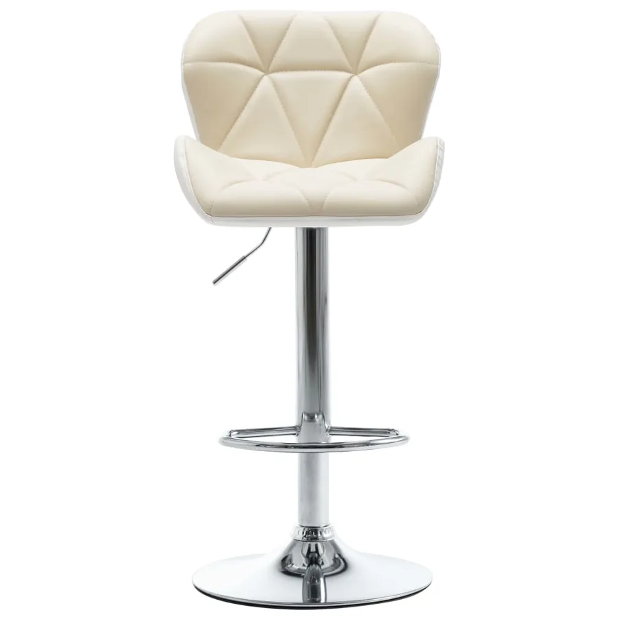Tabourets de bar lot de 2 crème similicuir - 4