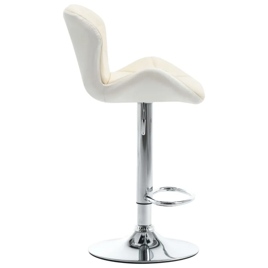 Tabourets de bar lot de 2 crème similicuir - 5