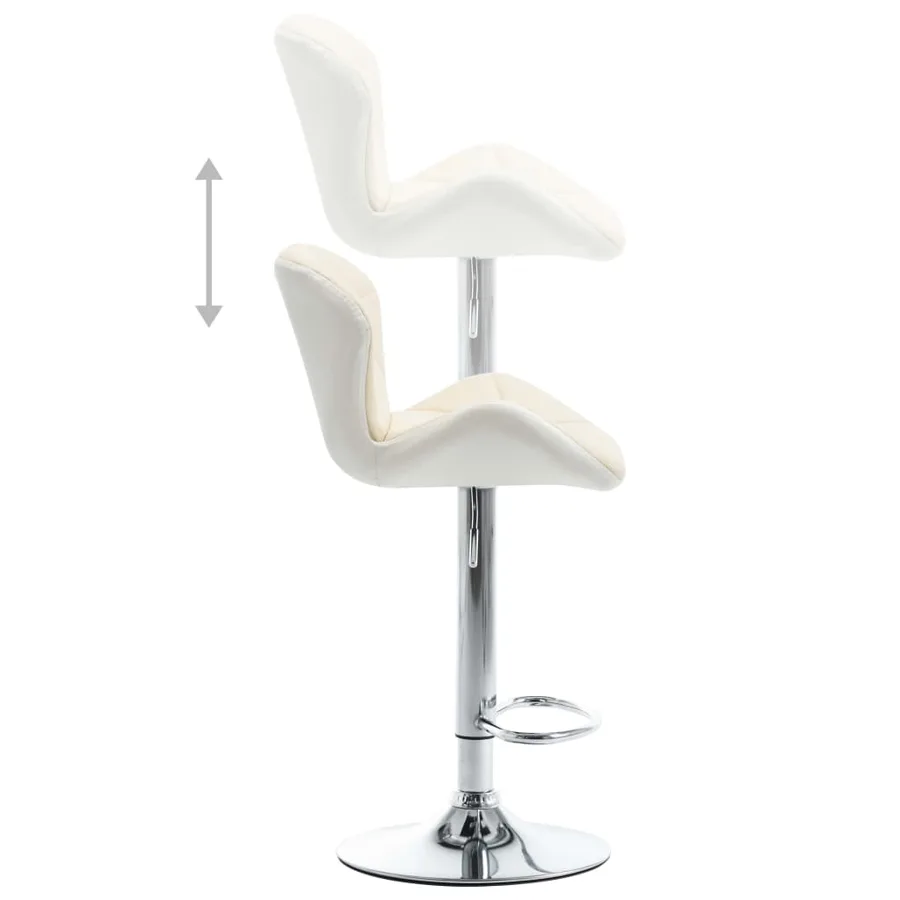 Tabourets de bar lot de 2 crème similicuir - 8