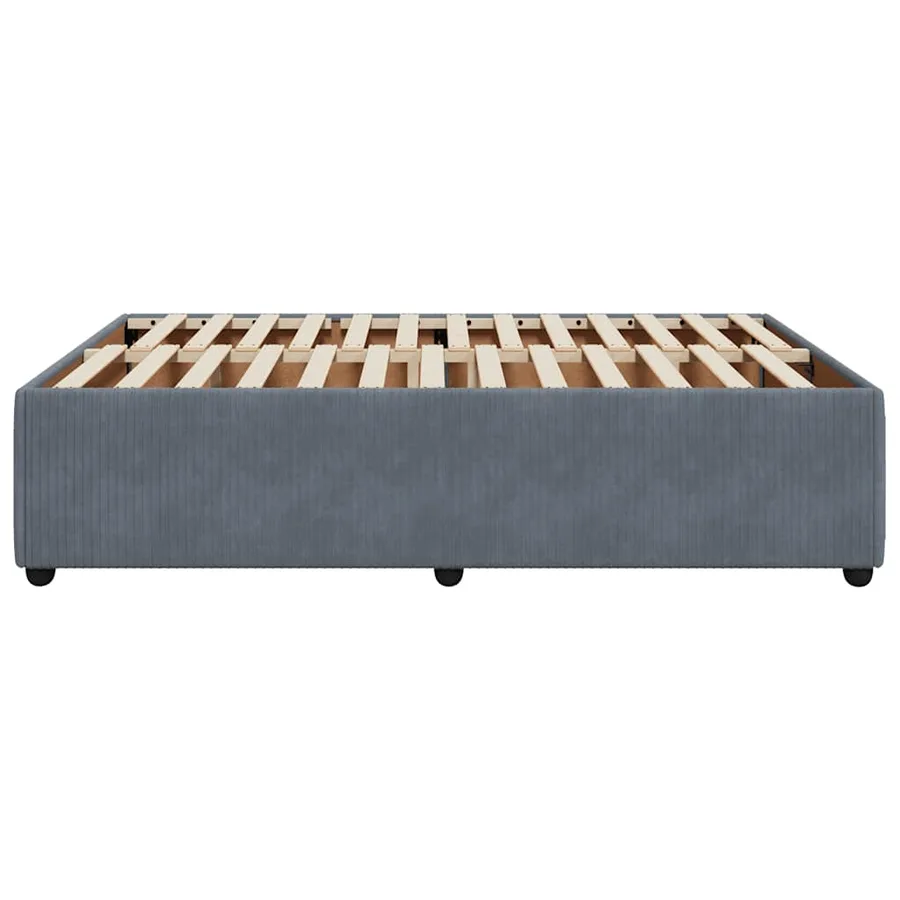 Cadre de lit sans matelas gris foncé 140x190 cm velours - 5