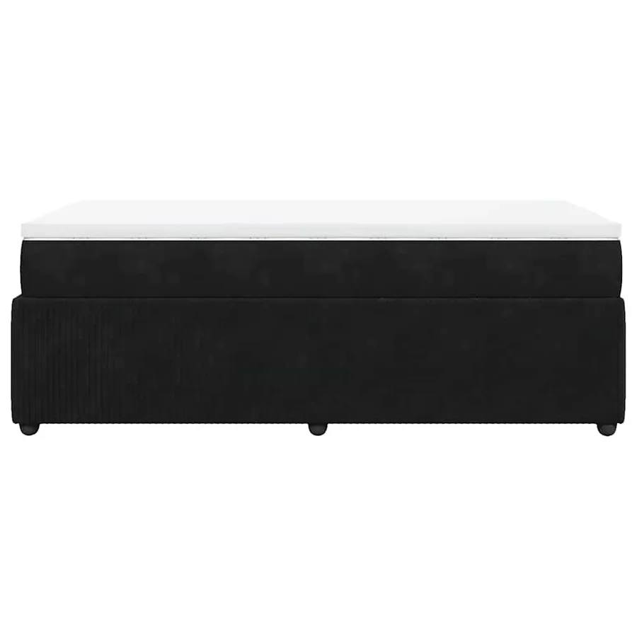 Sommier à lattes de lit avec matelas Noir 90x190 cm Velours - 8