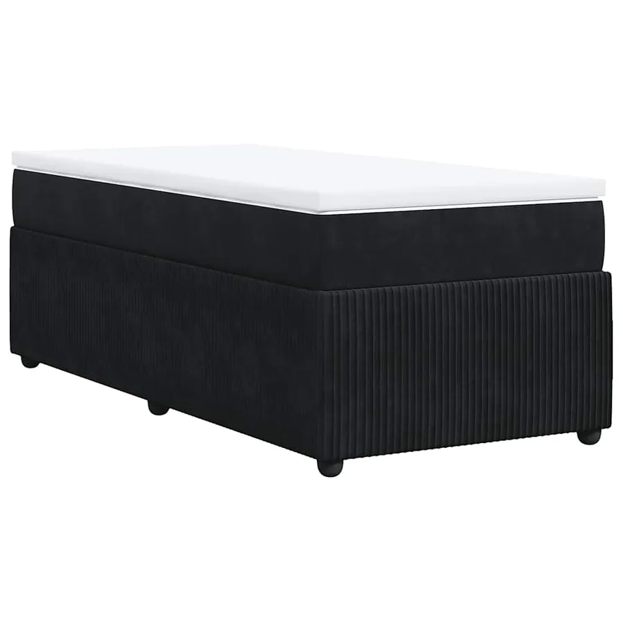 Sommier à lattes de lit avec matelas Noir 90x190 cm Velours - 9
