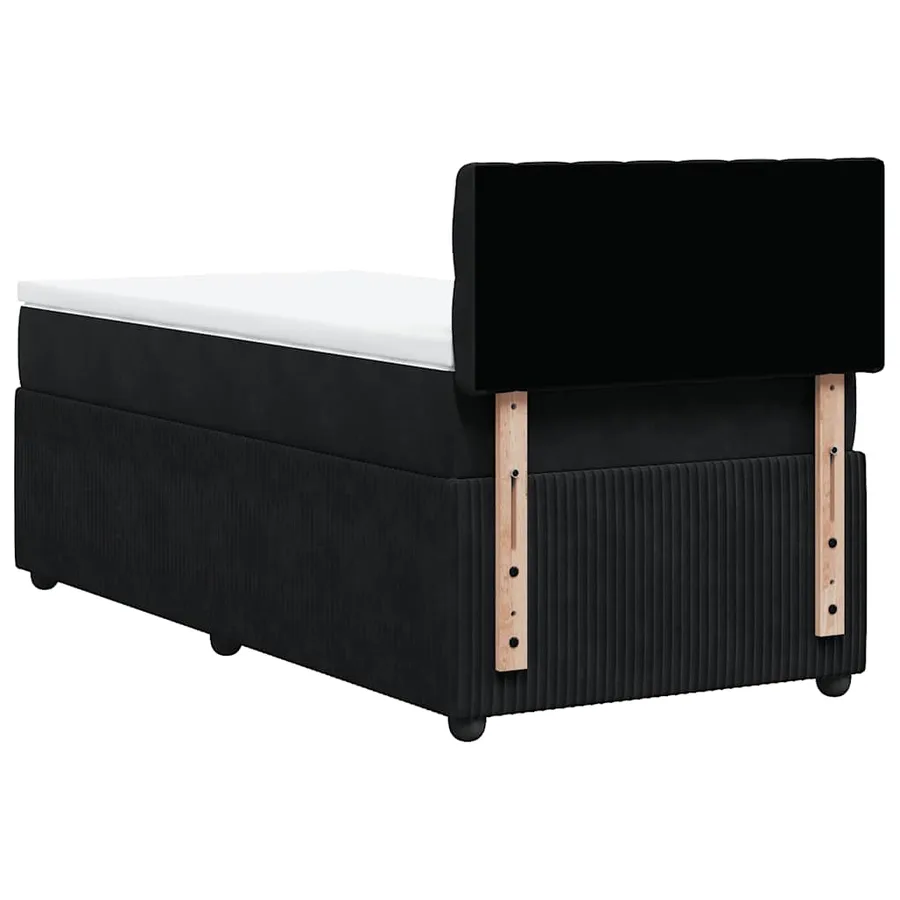 Sommier à lattes de lit avec matelas Noir 90x190 cm Velours - 10