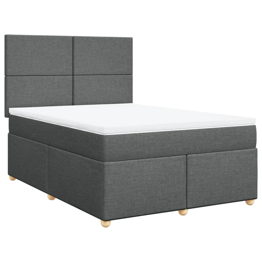 Sommier à lattes de lit avec matelas Gris foncé 140x200cm Tissu - 2