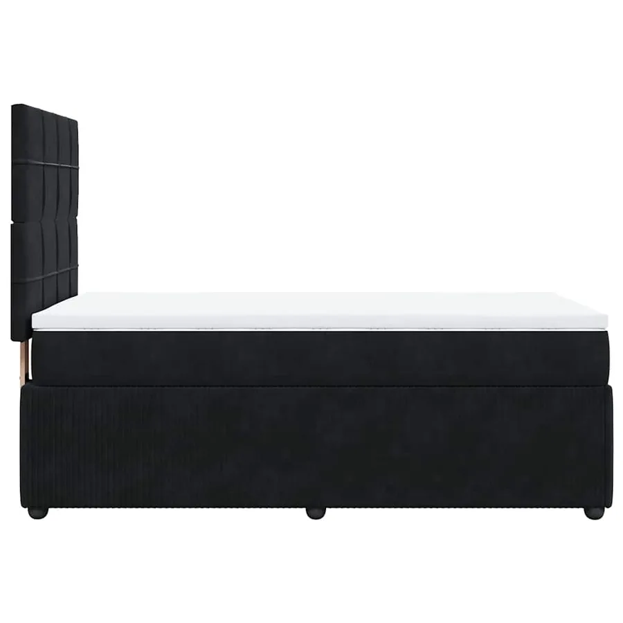 Sommier à lattes de lit avec matelas Noir 90x190 cm Velours - 5
