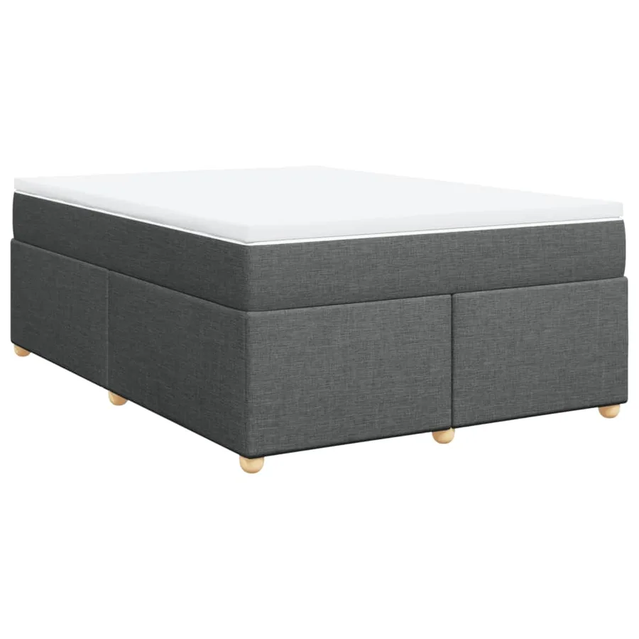Sommier à lattes de lit avec matelas Gris foncé 140x200cm Tissu - 9