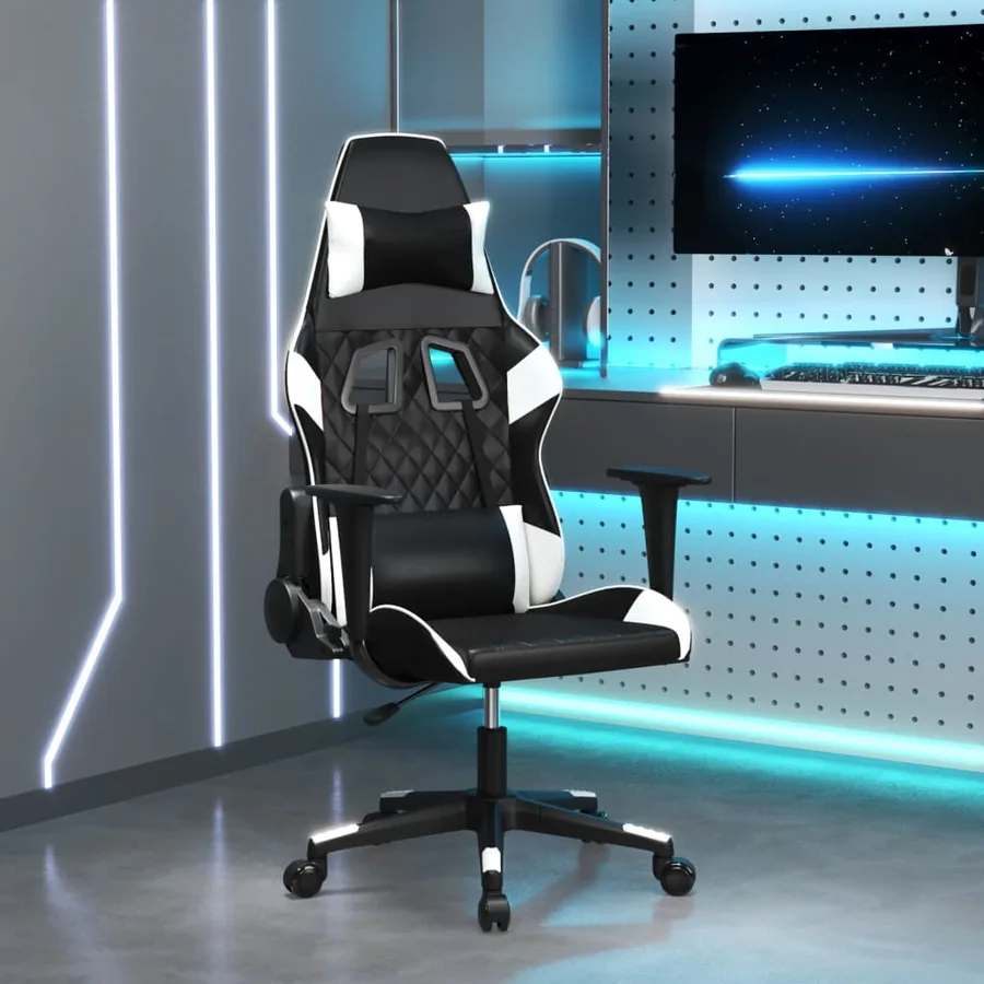 Chaise de jeu Noir et blanc Similicuir