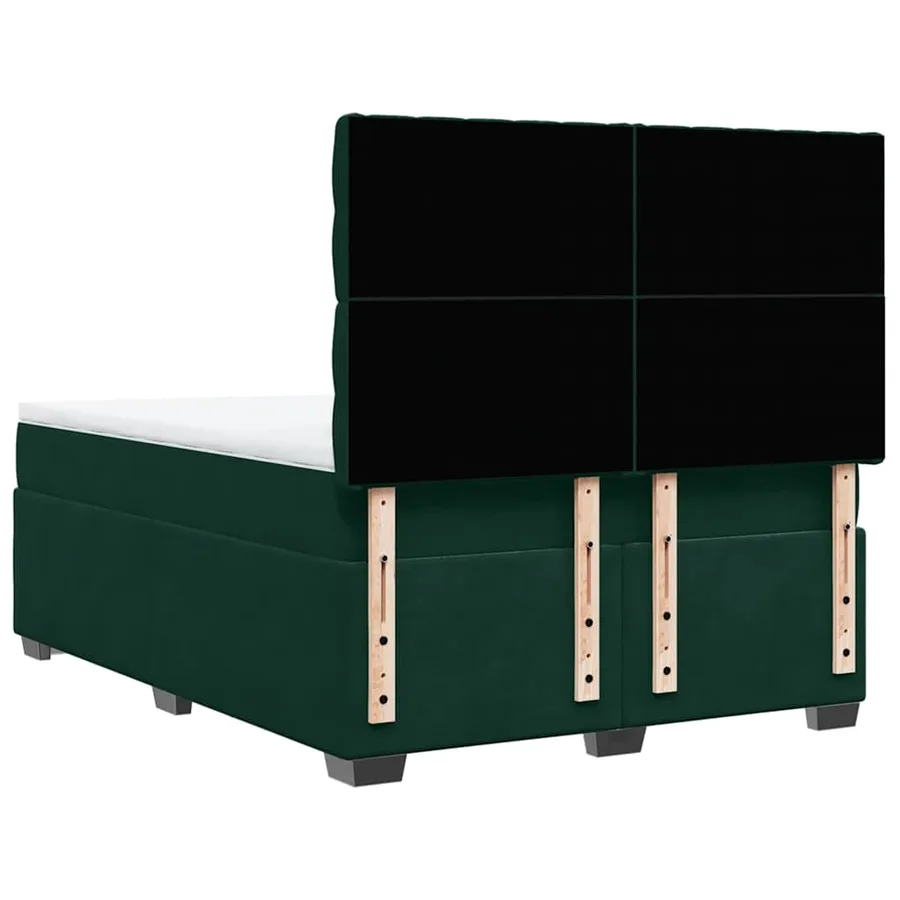 Sommier à lattes de lit et matelas Vert foncé 140x190cm Velours - 10
