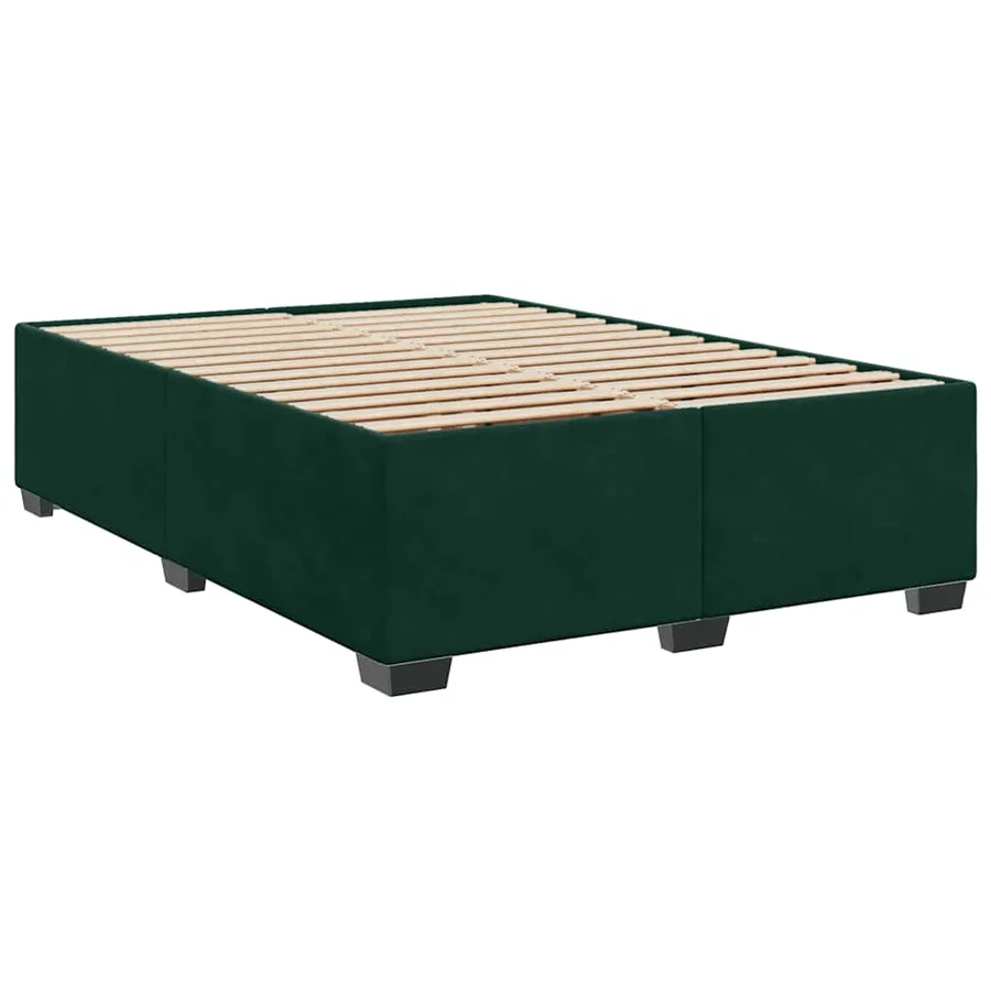 Sommier à lattes de lit et matelas Vert foncé 140x190cm Velours - 5