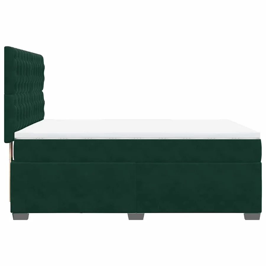 Sommier à lattes de lit et matelas Vert foncé 140x190cm Velours - 9