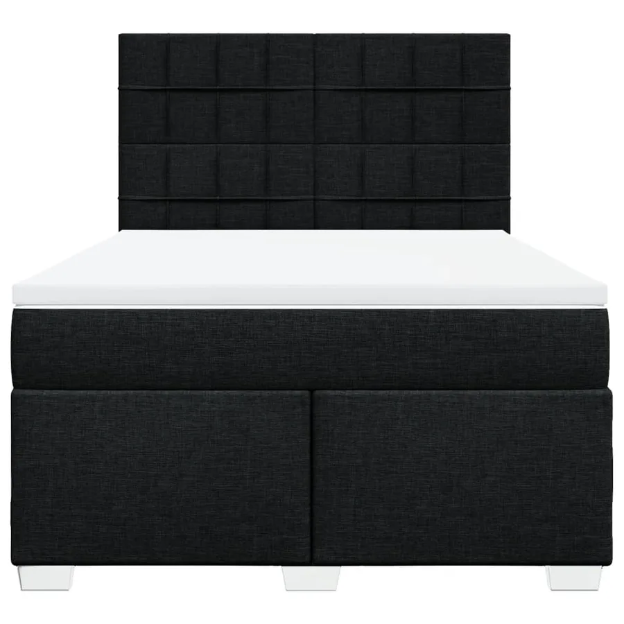 Sommier à lattes de lit avec matelas Noir 160x200 cm Tissu - 4