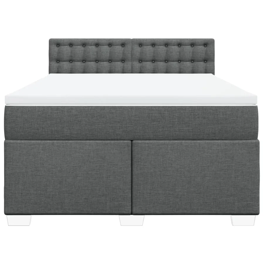 Sommier à lattes de lit avec matelas Gris foncé 160x200cm Tissu - 4
