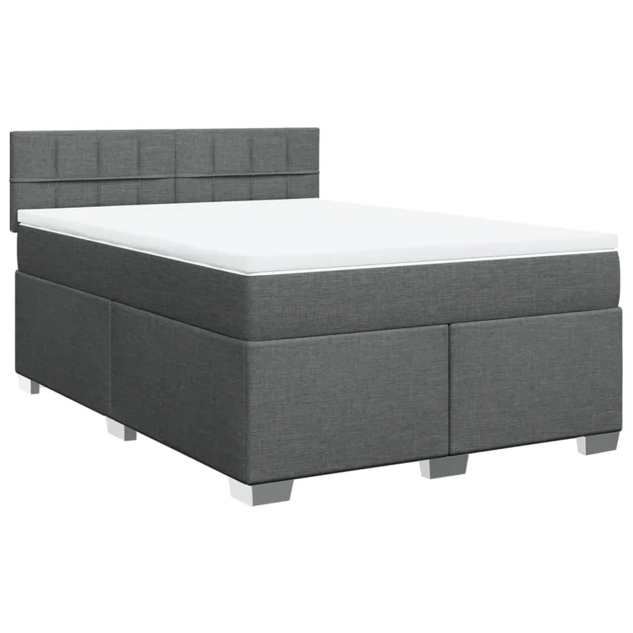 Sommier à lattes de lit avec matelas Gris foncé 160x200cm Tissu - 3