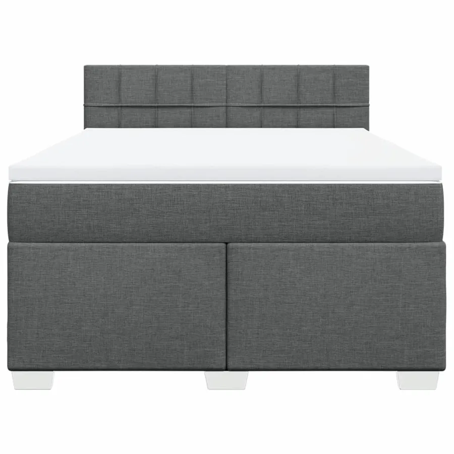 Sommier à lattes de lit avec matelas Gris foncé 160x200cm Tissu - 6