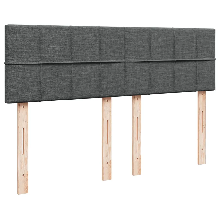 Sommier à lattes de lit avec matelas Gris foncé 160x200cm Tissu - 7