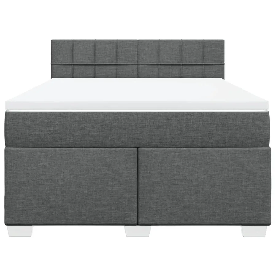 Sommier à lattes de lit avec matelas Gris foncé 160x200cm Tissu - 4