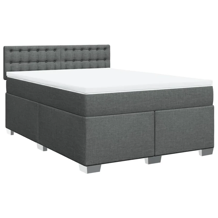 Sommier à lattes de lit avec matelas Gris foncé 160x200cm Tissu - 3