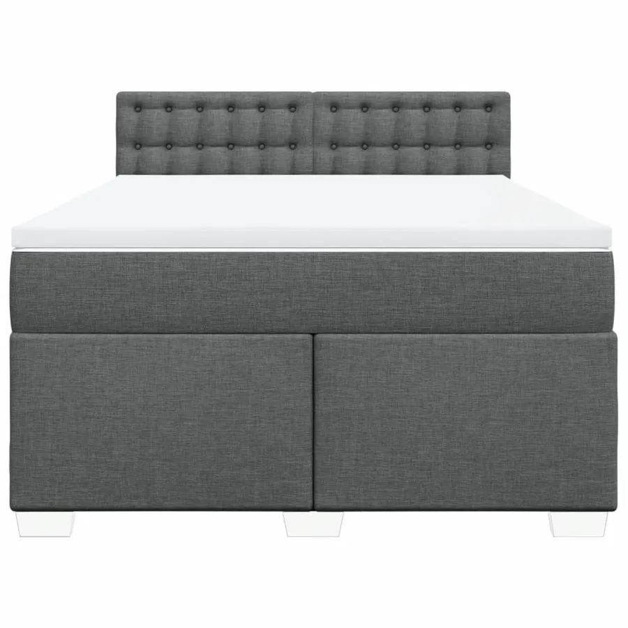 Sommier à lattes de lit avec matelas Gris foncé 160x200cm Tissu - 6