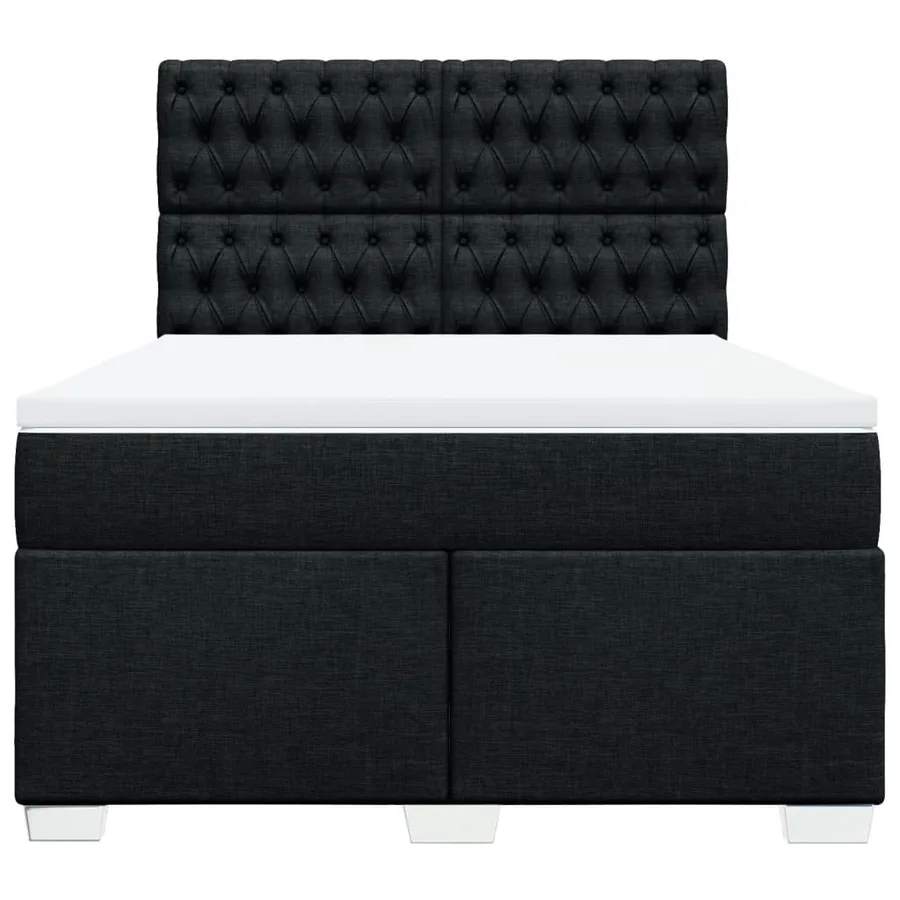 Sommier à lattes de lit avec matelas Noir 160x200 cm Tissu - 6