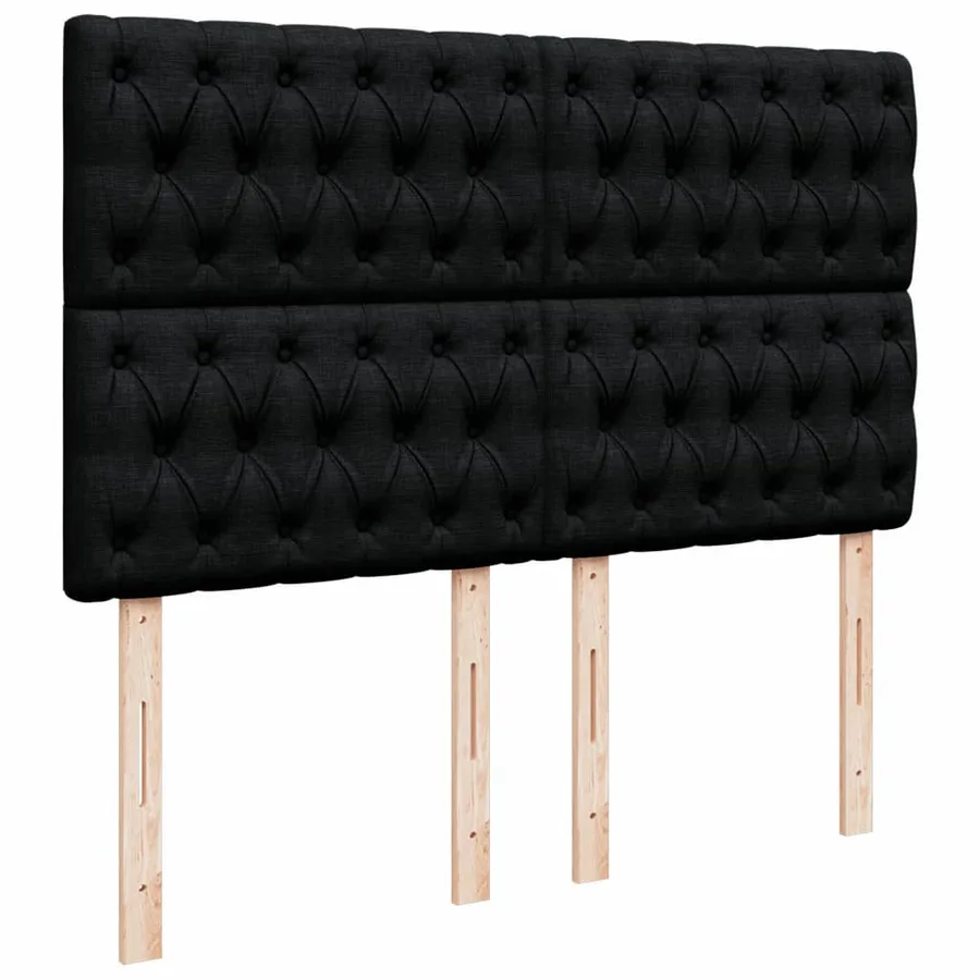 Sommier à lattes de lit avec matelas Noir 160x200 cm Tissu - 7