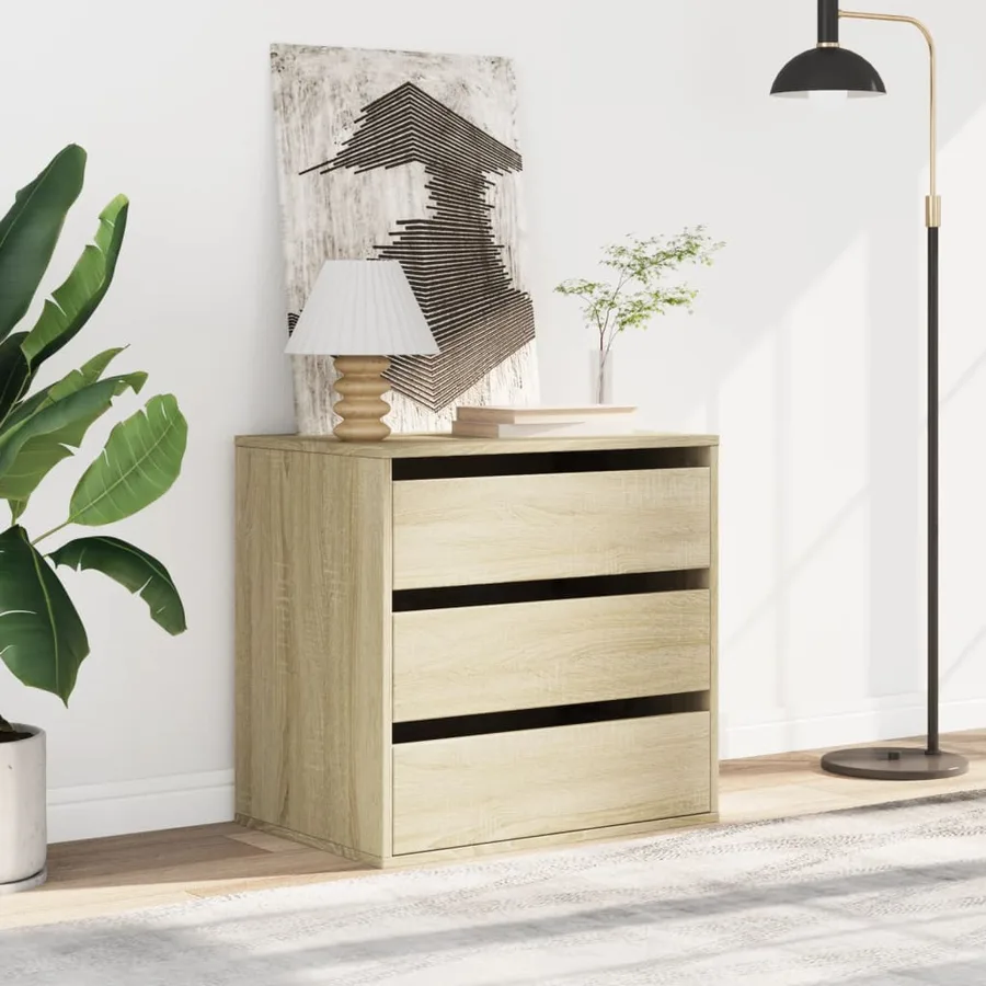 Commode d'angle chêne sonoma 60x41x58 cm bois d'ingénierie - 3
