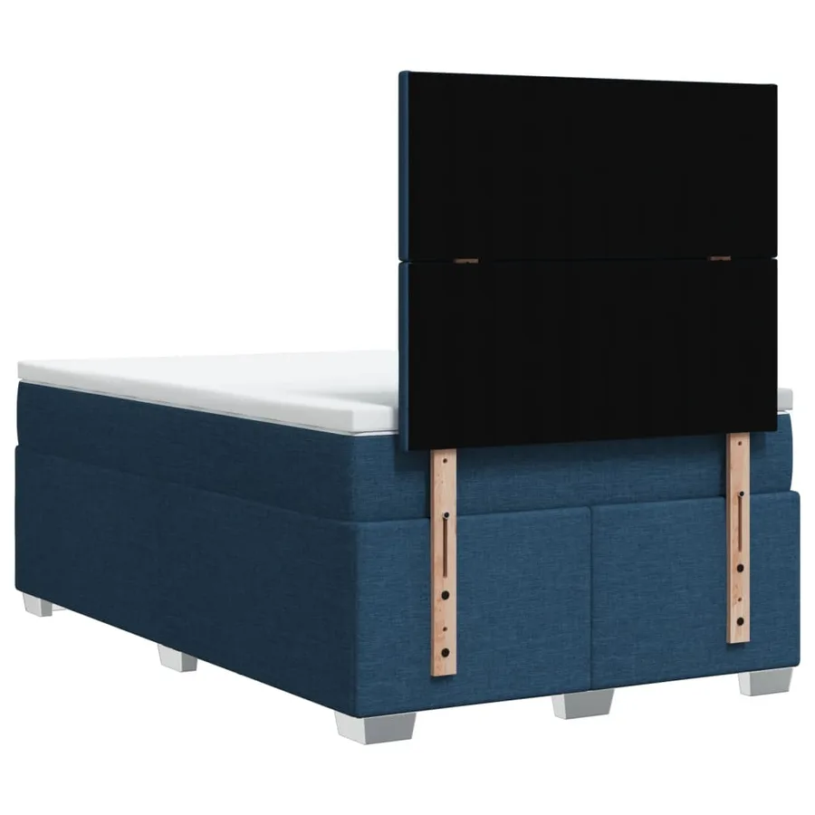 Sommier à lattes de lit avec matelas bleu 120x190 cm tissu - 12