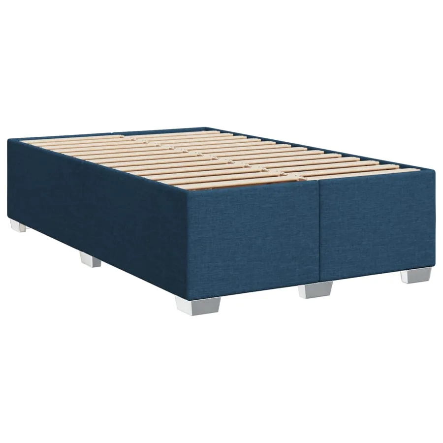 Sommier à lattes de lit avec matelas bleu 120x190 cm tissu - 8