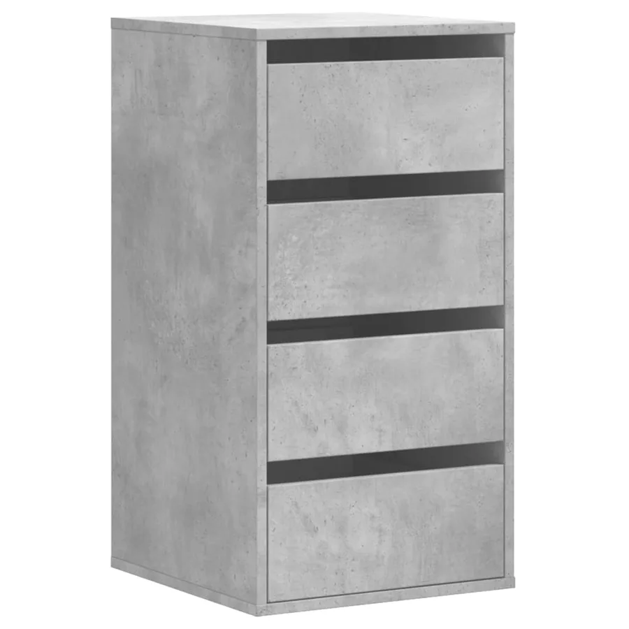Commode d'angle gris béton 40x41x76 cm bois d'ingénierie - 2