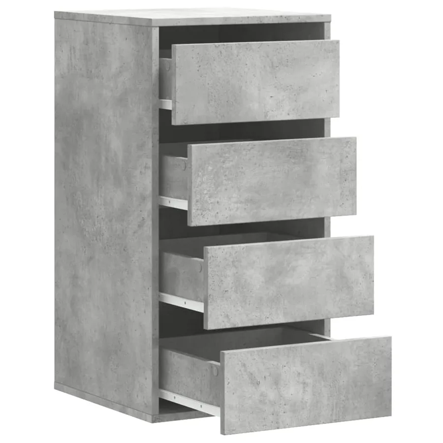 Commode d'angle gris béton 40x41x76 cm bois d'ingénierie - 5