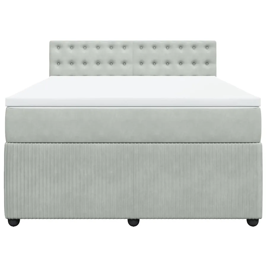 Sommier à lattes de lit et matelas Gris clair 140x190cm Velours - 6