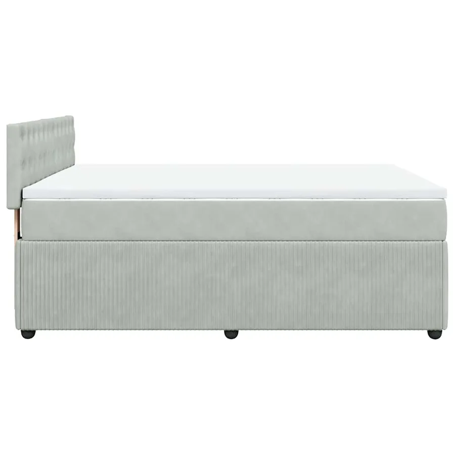 Sommier à lattes de lit et matelas Gris clair 140x190cm Velours - 7