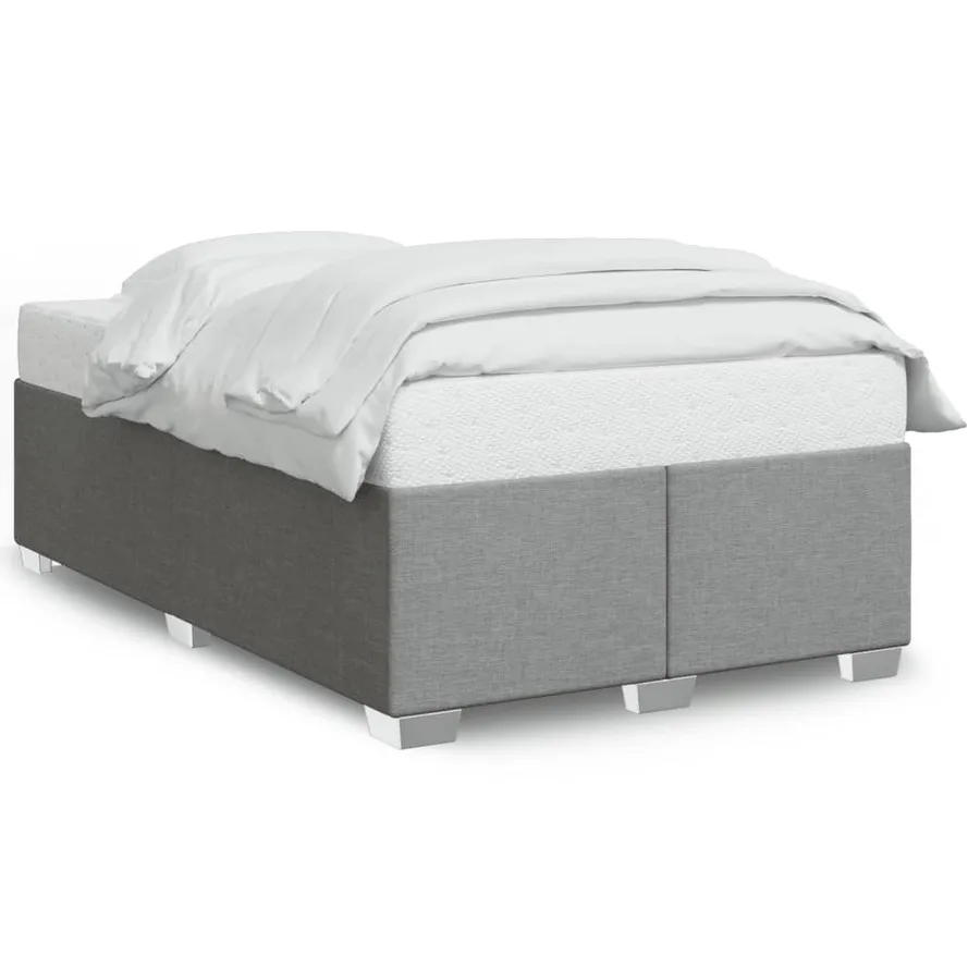 Cadre de lit sans matelas gris clair 120x190 cm tissu - 2