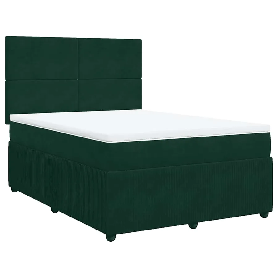 Sommier à lattes de lit et matelas Vert foncé 160x200cm Velours - 2
