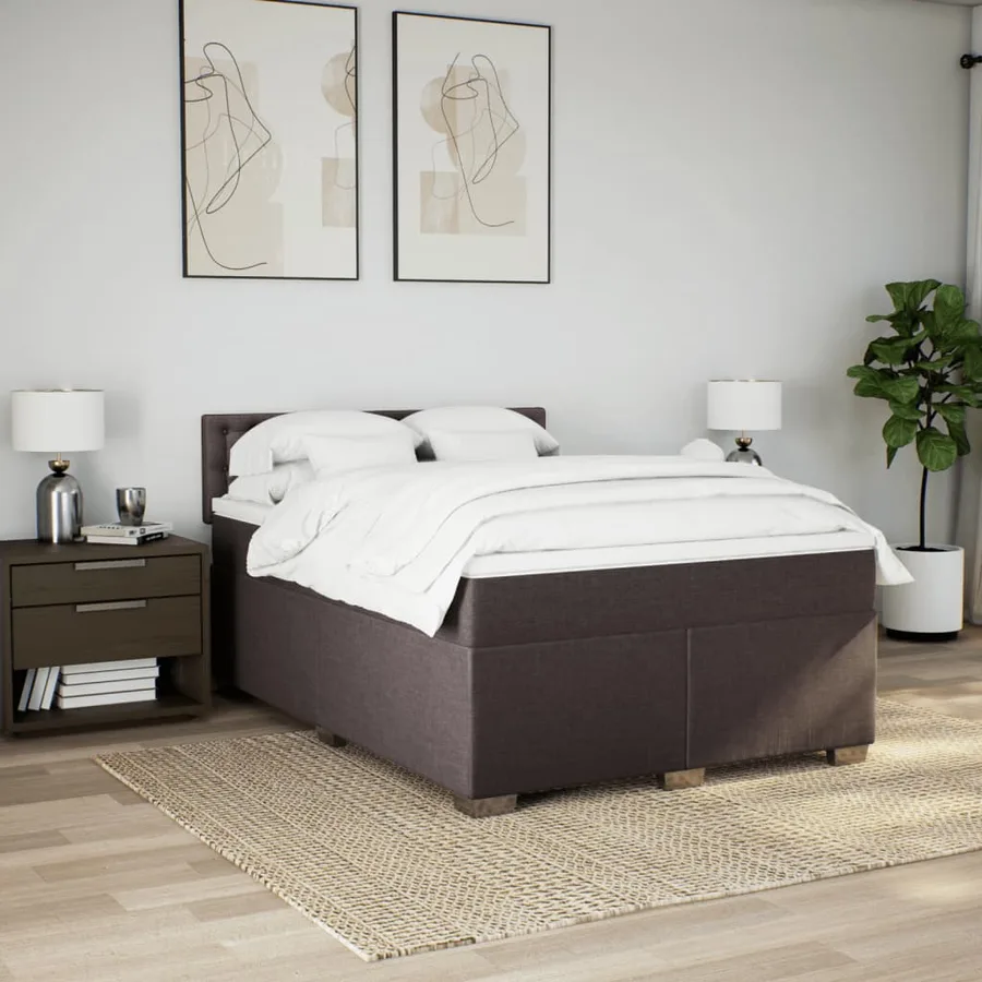Sommier à lattes de lit avec matelas Marron foncé 160x200 cm - 4
