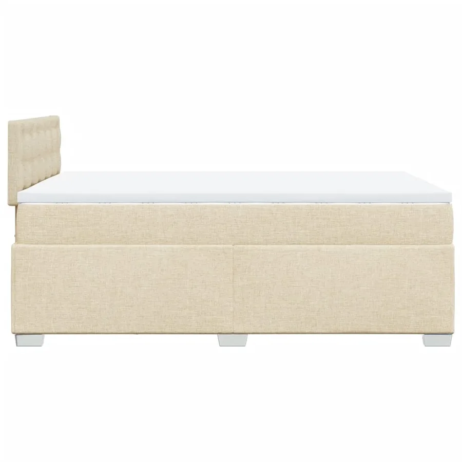Sommier à lattes de lit avec matelas crème 120x190 cm tissu - 11