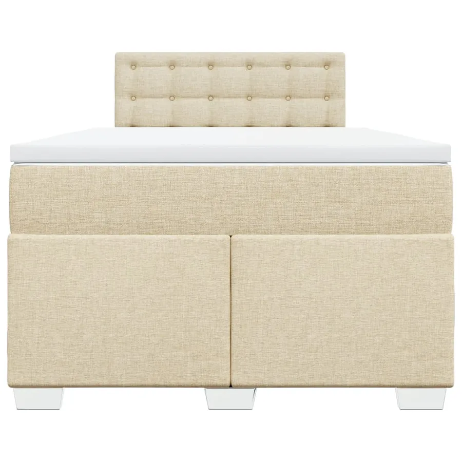 Sommier à lattes de lit avec matelas crème 120x190 cm tissu - 6