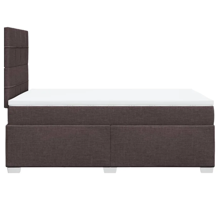 Sommier à lattes de lit et matelas marron foncé 120x190cm tissu - 11
