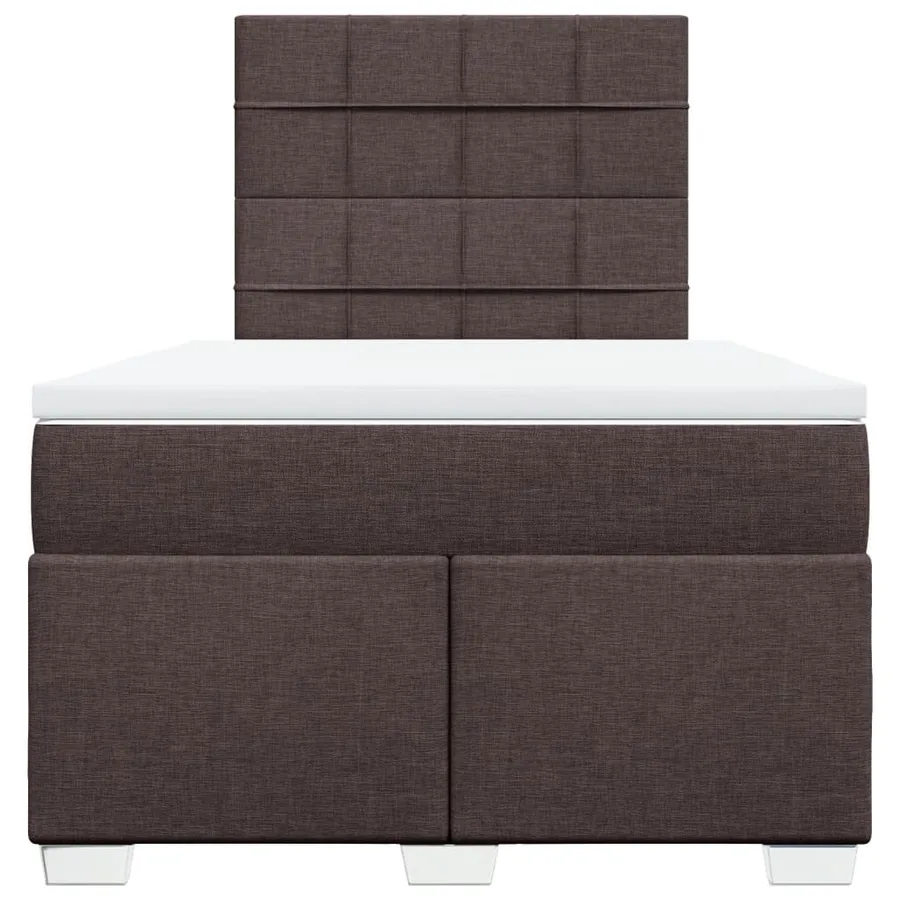 Sommier à lattes de lit et matelas marron foncé 120x190cm tissu - 6