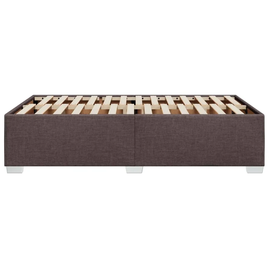 Cadre de lit sans matelas marron foncé 120x190 cm tissu - 5